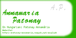 annamaria patonay business card